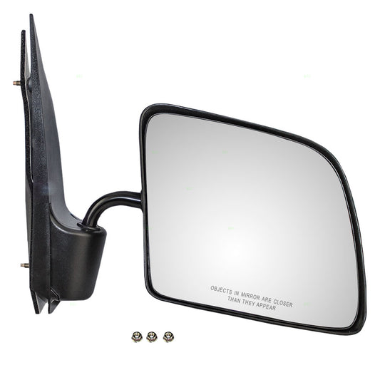 Passengers Manual Side View Mirror Swing Lock Paddle Type with Convex Glass Replacement for 92-97 Ford E-Series Van F4UZ17682A