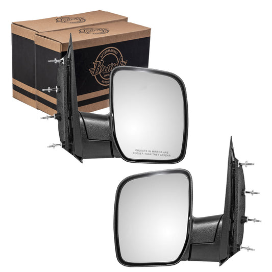 Manual Mirror for 2003-2009 E-150 Single Glass Sail Type 4 Mounting Points 2003-2005 E-150 Club Wagon 2003-2009 E-250 2003-2005 E-350 Club Wagon 2003-2009 E-350 Super Duty 7C2Z17683BA Set