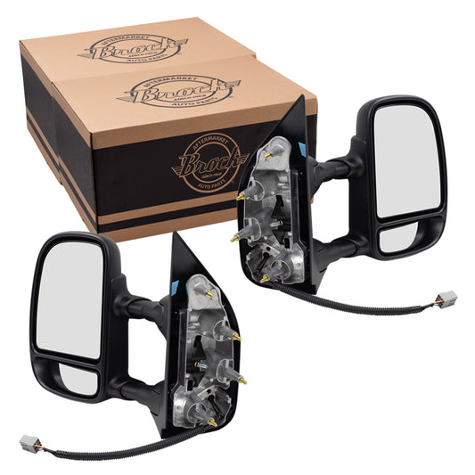 Power Towing Mirror for 2009-2014 E-150 Extendable for 2009-2014 E-250 for 2009-2021 E-350 Super Duty for 2015-2021 E-450 Super Duty 9C2Z17683CA Set FO1320329