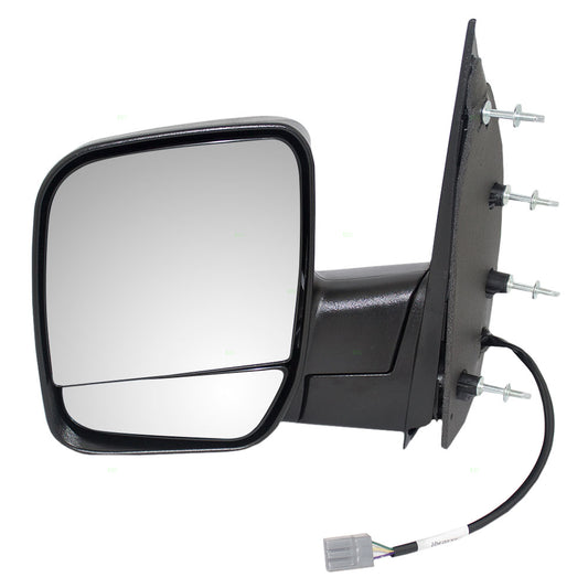 Power Mirror for 2002 E-150 Econoline Dual Glass-4 Mounting Points for 2003-2007 E-150 for 2002 E-250 Econoline for 2003-2007 E-250 for 2003-2005 E-350 Club Wagon for 2002-2007 E-350 Super Duty Left