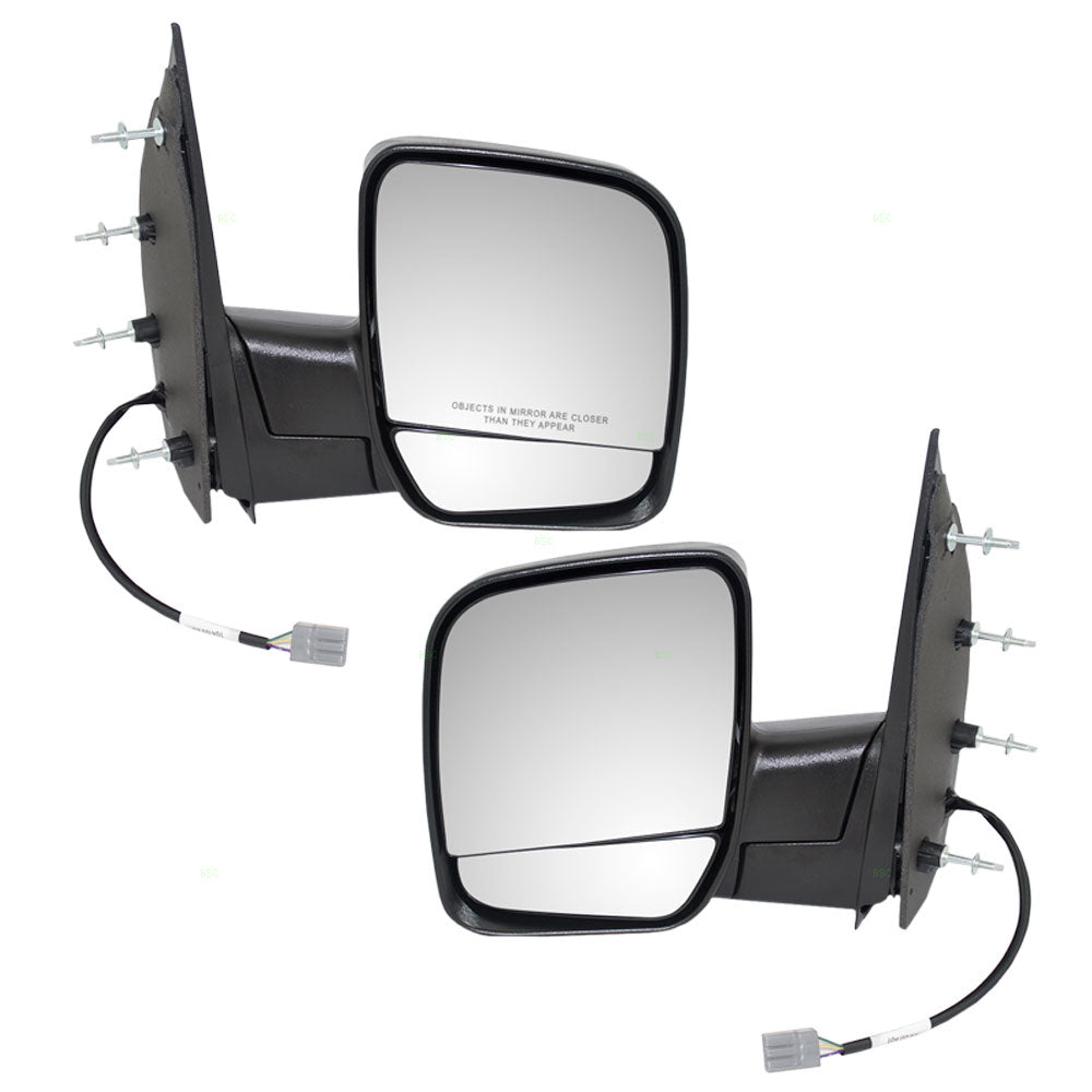 Power Mirror for 2002 E-150 Econoline Dual Glass-4 Mounting Points for 2003-2007 E-150 for 2002 E-250 Econoline for 2003-2007 E-250 for 2003-2005 E-350 Club Wagon for 2002-2007 E-350 Super Duty Set