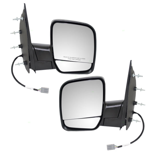 Power Mirror for 2002 E-150 Econoline Dual Glass-4 Mounting Points for 2003-2007 E-150 for 2002 E-250 Econoline for 2003-2007 E-250 for 2003-2005 E-350 Club Wagon for 2002-2007 E-350 Super Duty Set