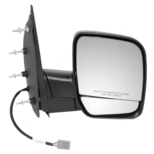 Power Mirror for 2002 E-150 Econoline Dual Glass-4 Mounting Points for 2003-2007 E-150 for 2002 E-250 Econoline for 2003-2007 E-250 for 2003-2005 E-350 Club Wagon for 2002-2007 E-350 Super Duty Right