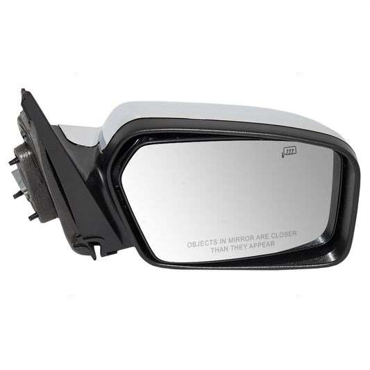 Replacement Passengers Power Side View Mirror Heated Memory Puddle Lamp Black Base w/ Chrome Cover Compatible with 07-10 MKZ