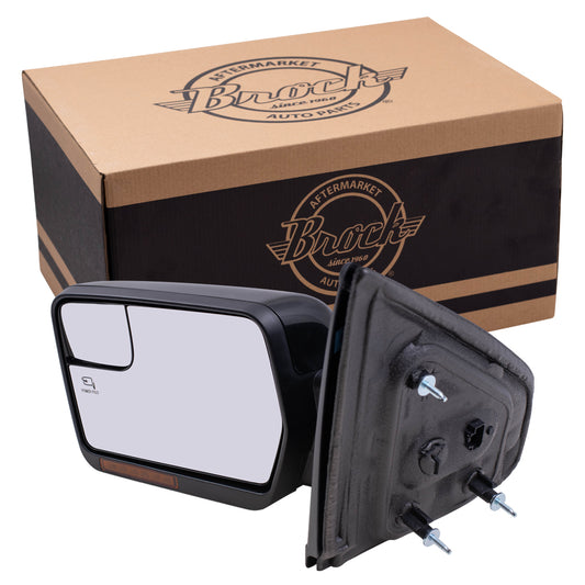 Power Mirror for 2009-2014 F-150 Reflector -Spotter Glass Pedestal Type Turn Signal Indicator Puddle Lamp Memory Heated Power Fold BL3Z17683FAPTM Left FO1320413