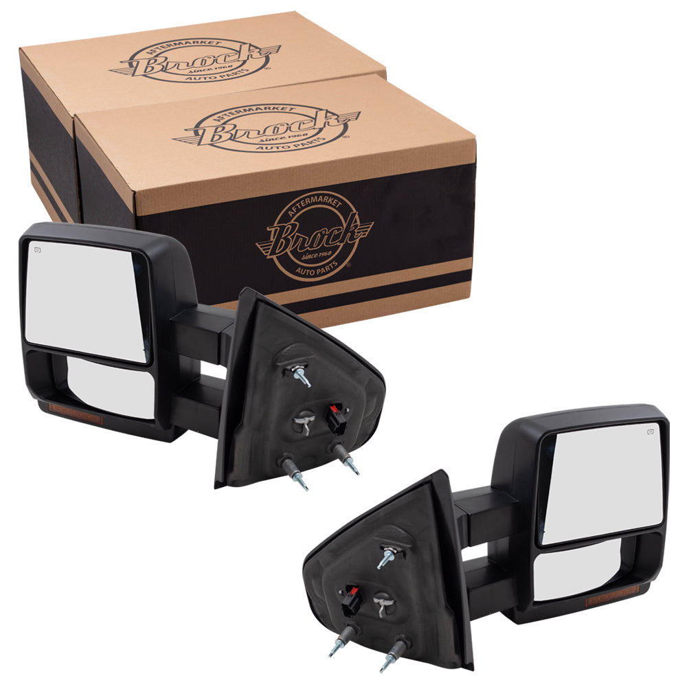 Power Mirror for 2007-2014 F-150 Extendable Turn Signal Indicator Puddle Lamp Heated 7L3Z17683AE Set FO1320369