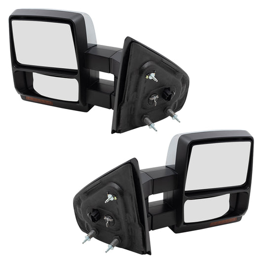 Power Mirror for 2008-2014 F-150 Extendable Turn Signal Indicator Puddle Lamp Memory Heated 9L3Z17683EC Set FO1320388