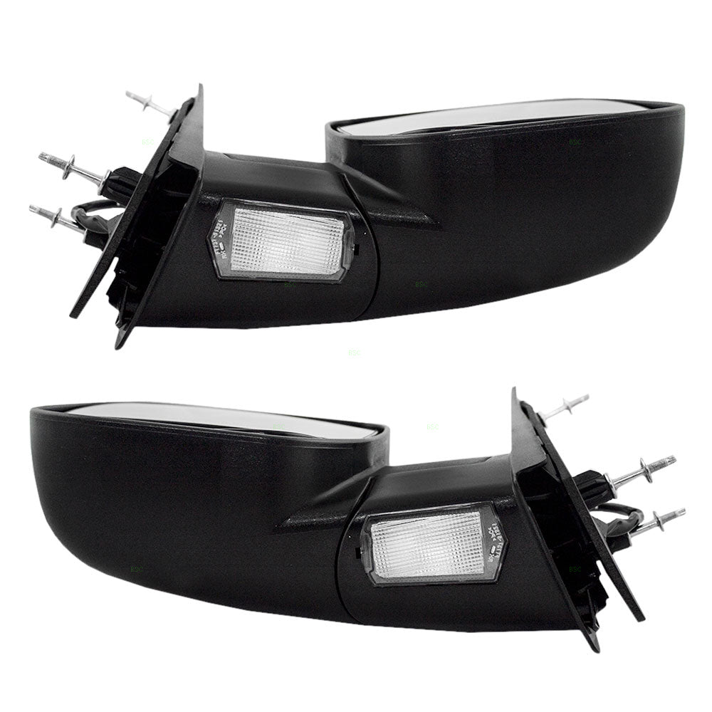 Power Mirror for 2002 E-150 Econoline Dual Glass-4 Mounting Points Puddle Lamp for 2003-2007 E-150 for 2002 E-250 Econoline for 2003-2007 E-250 for 2003-2005 E-350 Club Wagon 2C2Z17683BAB Set