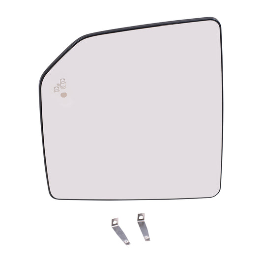 Mirror Glass with Base for 2015-2020 F-150 Blind Spot Detection Heated FL3Z17K707AH Left FO1324141