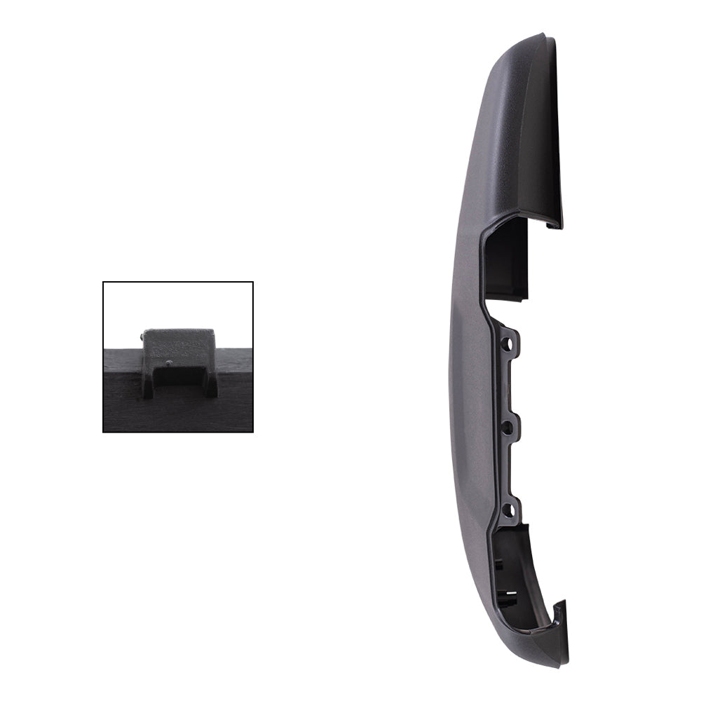 Brock Replacement Passenger Side Long Mirror Arm Cover and Turn Signal Hole Cover Textured Black Compatible with 2015-2020 Transit