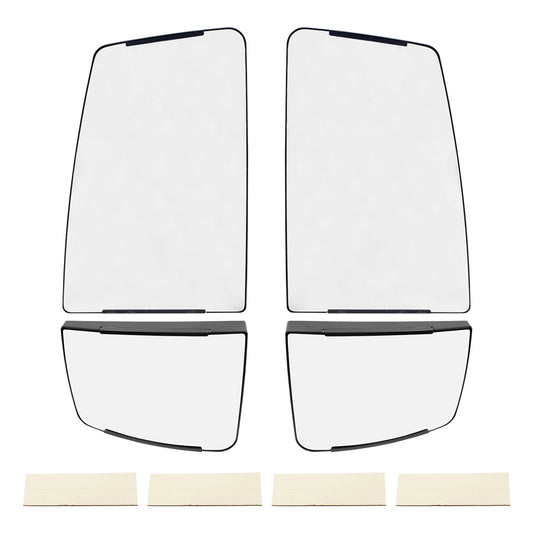 Brock Aftermarket Replacement Driver Left Passenger Right Upper and Lower Manual Tow Mirrors Glass and Base without Heat 4 Piece Set Compatible with 2016-2019 Ford F-650 SD