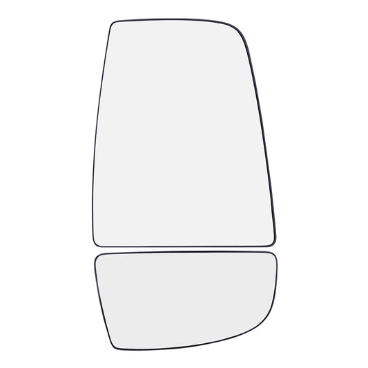 Brock Replacement Passenger Side Upper and Lower Tow Mirrors Glass & Base Set Compatible with 2015-2020 Transit