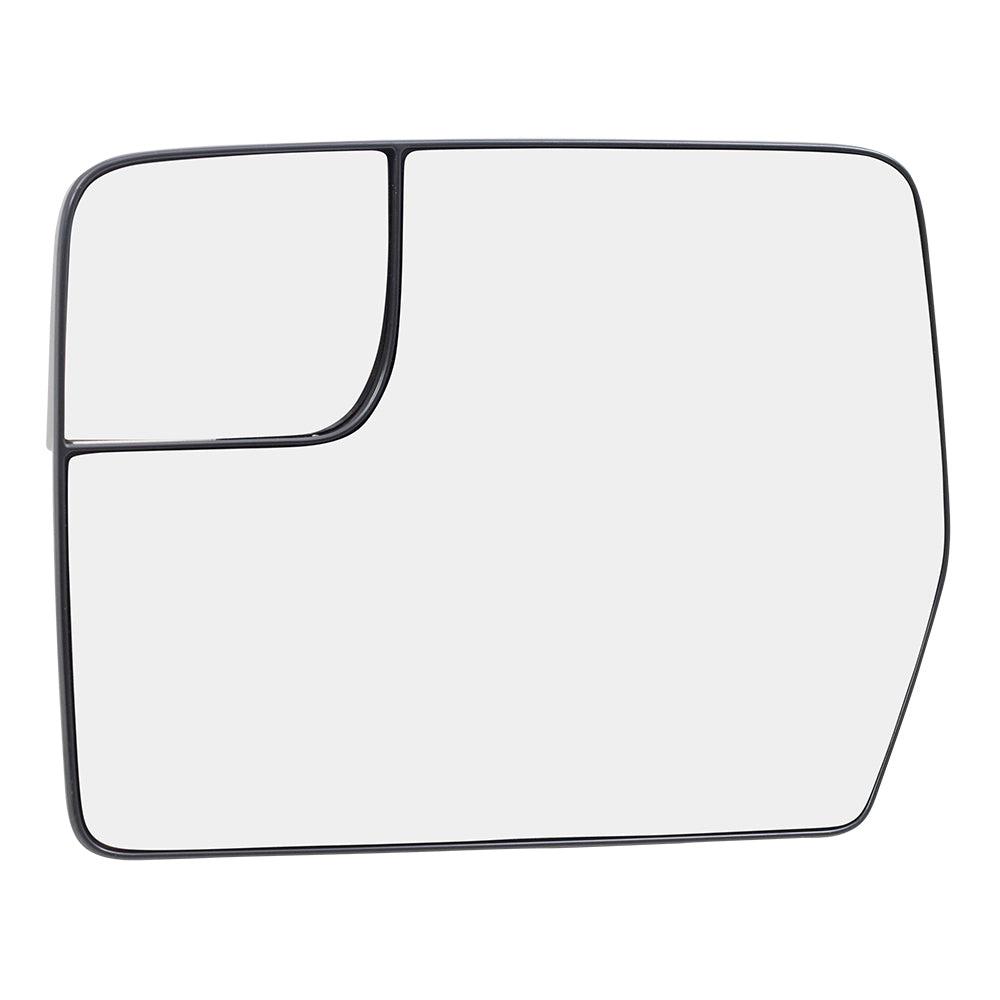 Brock Replacement Driver Mirror Glass & Base w/ Spotter Glass compatible with 2011 2012 2013 2013 F150 & SVT Raptor Pickup Truck