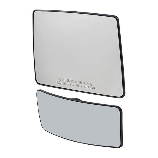 Brock Replacement Passengers Upper and Lower Tow Mirror Glass and Bases with Heat Compatible with 07-12 F150 F-150 7L3Z17K707C 7L3Z17K707E