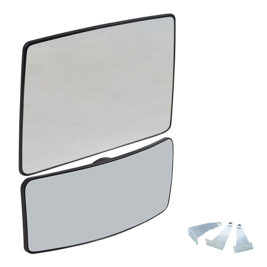 Brock Replacement Passengers Upper and Lower Tow Mirror Glass and Bases without Heat Compatible with 07-12 F150 F-150
