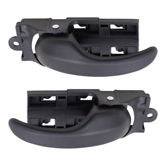 Brock Replacement Pair Set Front Inside Interior Textured Door Handles w/ Bases Compatible with F-150 & Heritage F-250 Pickup Truck