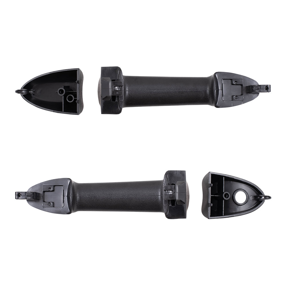 Brock Replacement Pair Set Outside Front Door Handles & Caps Textured Compatible with 01-12 Escape Mariner Tribute & Hybrid ZZCA58413A70 AL8Z78218B08AA