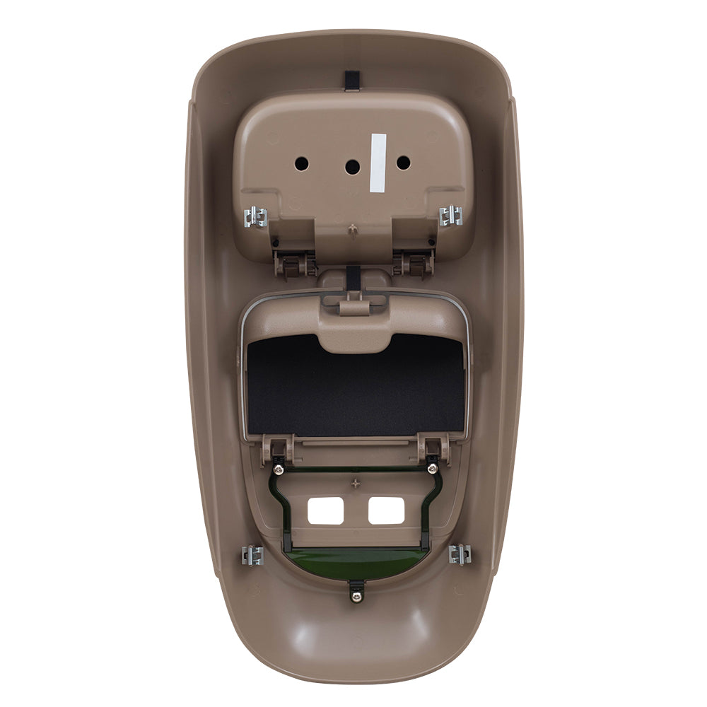 Brock Replacement Overhead Roof Ceiling Console Parchment Tan Compatible with 2002-2004 F250 F350 F450 Super Duty Pickup Truck 2C3Z-25519Z70-AAB