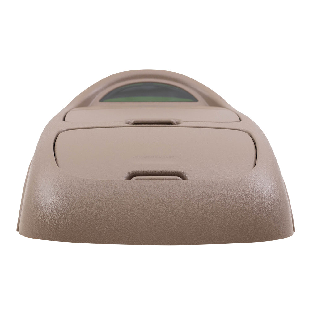 Brock Replacement Overhead Roof Ceiling Console Parchment Tan Compatible with 2002-2004 F250 F350 F450 Super Duty Pickup Truck 2C3Z-25519Z70-AAB