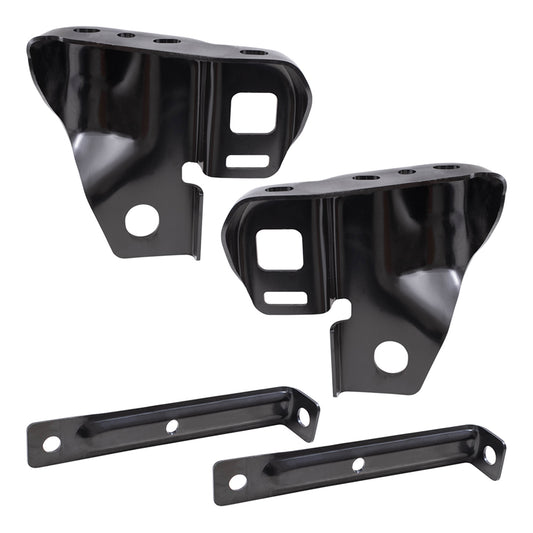 Brock Replacement Rear Driver and Passenger Side Bumper Brackets and Side Bumper Brackets 4 Piece Set Compatible with 2010-2014 F-150 SVT Raptor