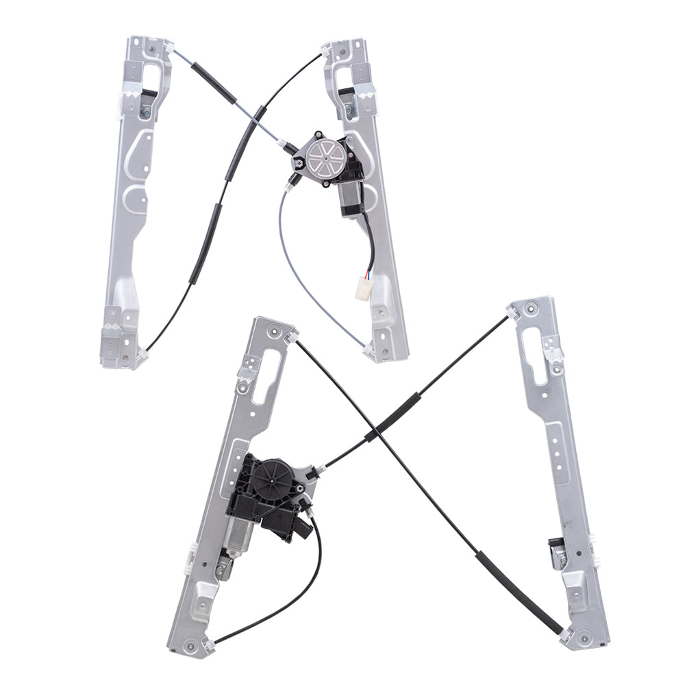Brock Aftermarket Replacement Part Front & Rear Passenger Side Power Window Regulators w/Motor Set Compatible with 2011-2014 Ford F-150 Crew Cab ONLY