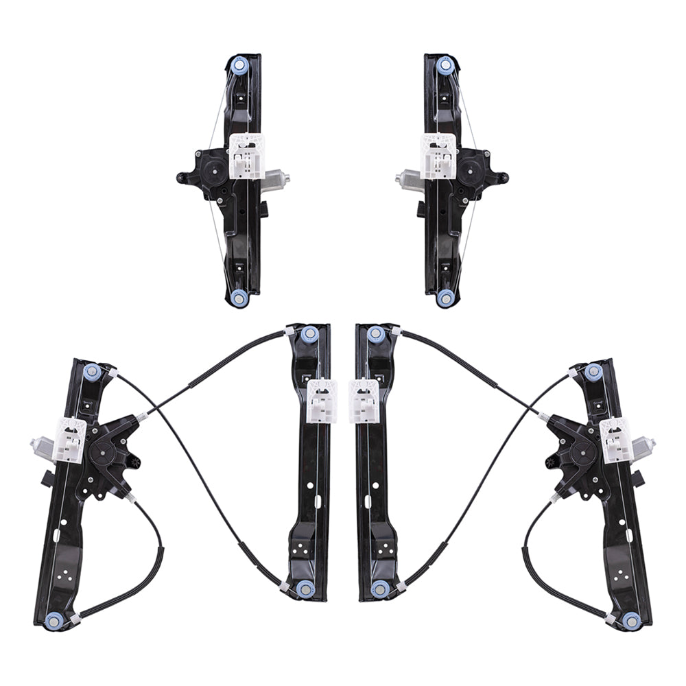 Brock Replacement Driver & Passenger Side Power Window Regulators W/Motor & 6 Pin Connector 4 Piece Set Compatible with 2012-2018 Focus & Focus Electric/ 2016-2018 Focus RS/ 2015-2018 Focus ST