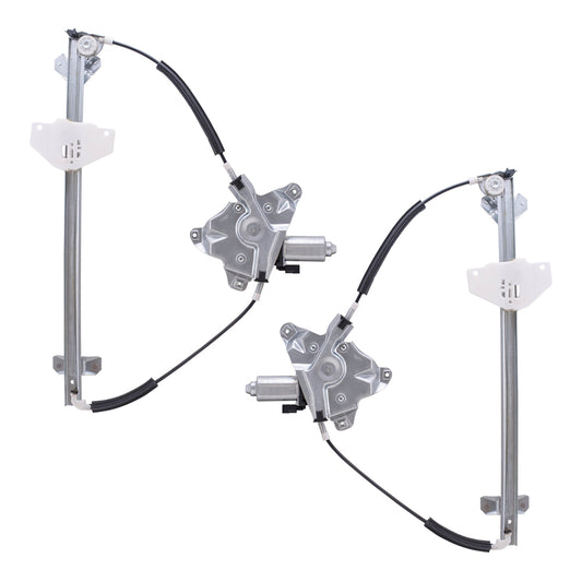 Brock Replacement Driver and Passenger Side Front Power Window Regulators w/ Motor Compatible with 10-13 Transit Connect
