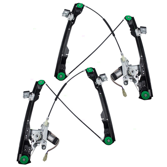 Brock Replacement Pair Set Front Power Window Lift Regulators w/ Motors Assemblies Compatible with 2008-2011 Focus Sedan 8S4Z5423395AA 8S4Z5423200BA