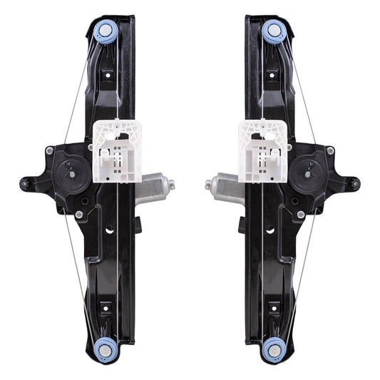 Brock Aftermarket Replacement Rear Driver Left Passenger Right Power Window Regulator Set with Motor-2 Pin Connector and One-touch Open Compatible with 2012-2018 Ford Focus