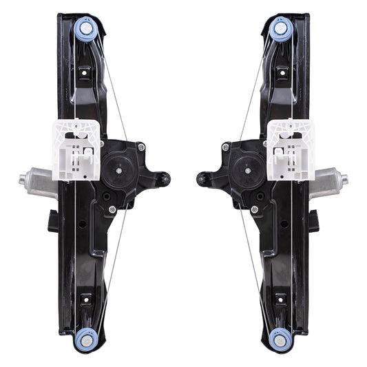 Brock Aftermarket Replacement Rear Driver Left Passenger Right Power Window Regulator Set with Motor-6 Pin Connector and One-touch Open/Close Compatible with 2012-2018 Ford Focus