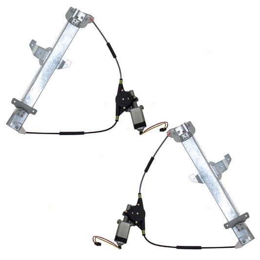 Brock Replacement Driver and Passenger Rear Power Window Regulators & Motors Assemblies Compatible with 1994 Town Car