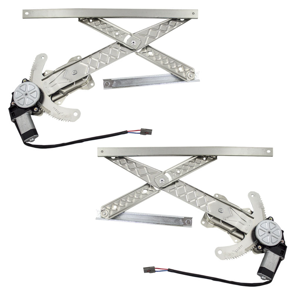 Brock Replacement Driver and Passenger Front Power Window Regulators & Motors Compatible with 2001 F150 Crew Cab Pickup 97-02 Expedition/98-02 Navigator