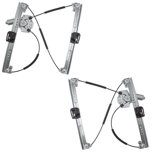 Brock Replacement Pair Set Front Power Window Regulators with Motors Left & Right Assemblies Compatible CJ5Z7823201A CJ5Z7823200A
