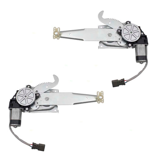 Brock Replacement Pair Set Rear Power Window Lift Regulators w/ Motors Assemblies Compatible with 2003-2007 Taurus 2003-2005 Sable 3F1Z5427001AA 3F1Z5427000AA