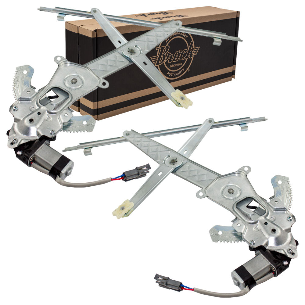 Window Regulator w/ Motor for 1995-2003 Windstar w/ Rectangle Connector Front for 2004-2007 Freestar for 2004-2007 Monterey 3F2Z1623209AA Set FO1350133