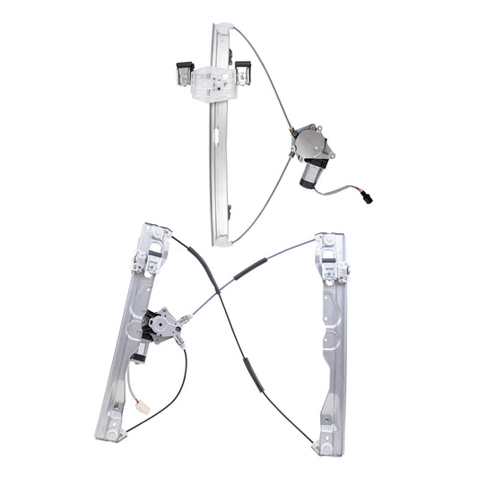 Brock Replacement Front and Rear Driver Side Power Window Regulators with Motor Compatible with 2009-2010 F-150/Lobo