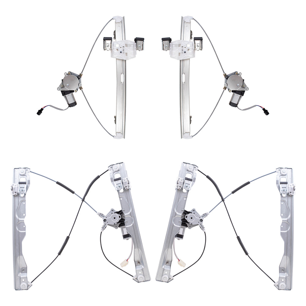 Brock Replacement Front and Rear Power Window Regulators with Motor 4 Piece Set Compatible with 2009-2010 F-150 & 2009-2010 Lobo
