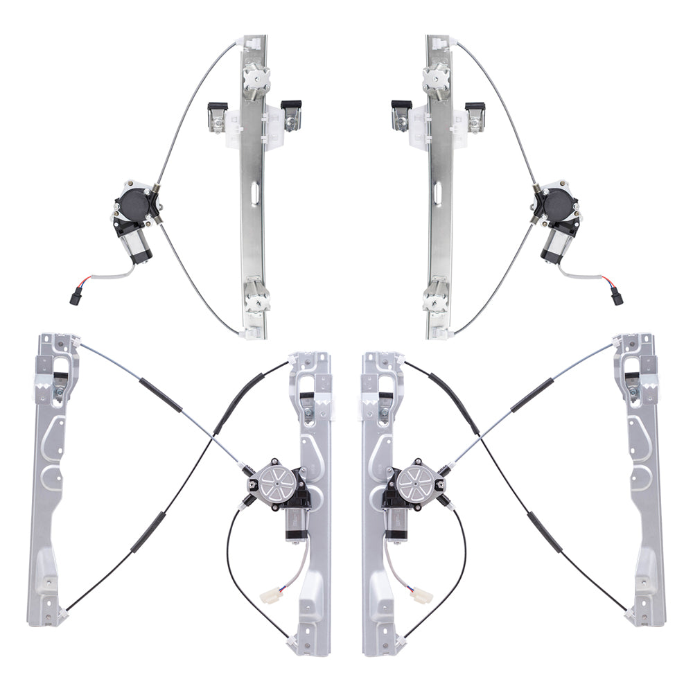 Brock Replacement Front and Rear Power Window Regulators with Motor 4 Piece Set Compatible with 2009-2010 F-150 & 2009-2010 Lobo