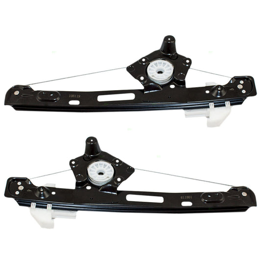 Brock Replacement Driver and Passenger Rear Power Window Lift Regulators Compatible with 2000-2007 Focus 6S4Z 5427001 A 6S4Z 5427000 A