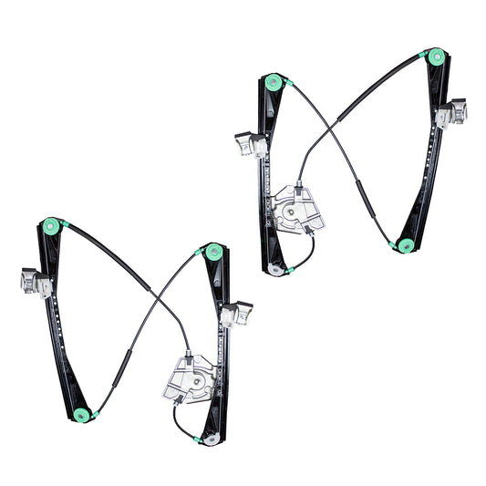 Brock Replacement Driver and Passenger Front Power Window Lift Regulators Compatible with 2000-2002 S-Type LS YW4Z5423209AA YW4Z5423208AA-PFM