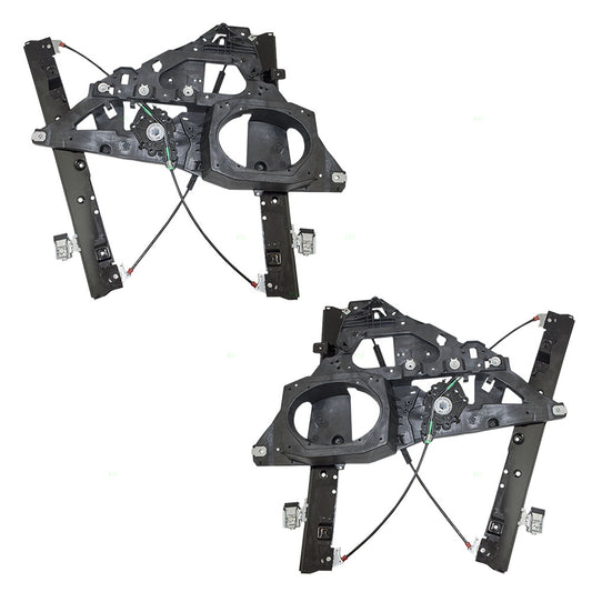 Brock Aftermarket Replacement Front Driver Left Passenger Right Power Window Regulator Without Motor Set Compatible With 2007-2017 Ford Expedition BL1Z 7823201 AA BL1Z 7823200 AA