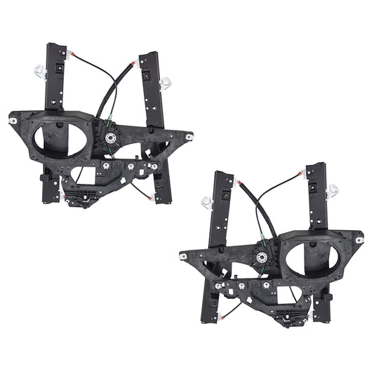 Brock Replacement Pair Set Front Power Window Lift Regulators Compatible with 6L1Z 7823209 AA 6L1Z 7823208 AA