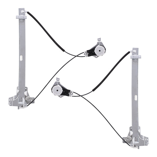 Brock Replacement Driver and Passenger Front Manual Window Lift Regulators Compatible with 1992-2014 E-Series 2015-2016 E350 Van