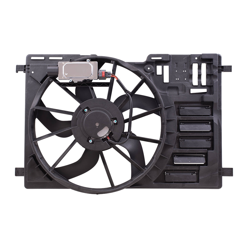 Brock Replacement 2.0L Turbo Cooling Fan Assembly with Control Module Compatible with 2013-2016 Ford Escape Radiator