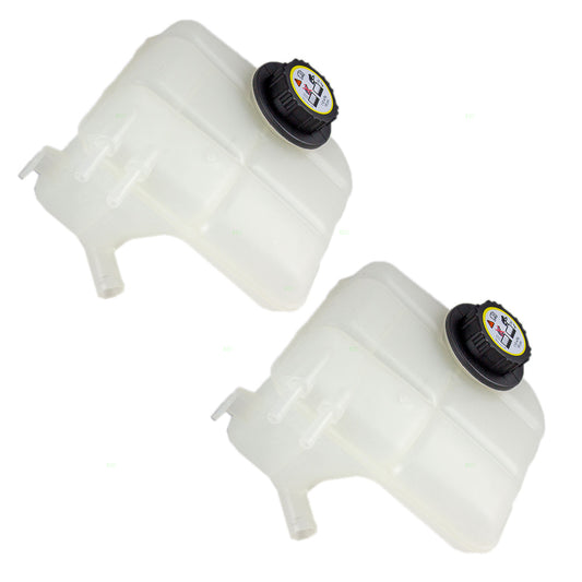Brock Replacement Pair of Coolant Recovery Tank Overflow Reservoir Bottle with Cap Compatible with 2000-2007 Focus 2.0L 2.3L 5S4Z8A080AA
