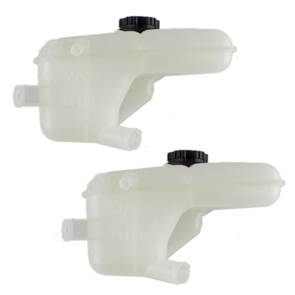 Brock Replacement Pair of Coolant Recovery Tank Overflow Reservoir Bottle with Cap Compatible with 2000-2007 Focus 2.0L 2.3L 5S4Z8A080AA