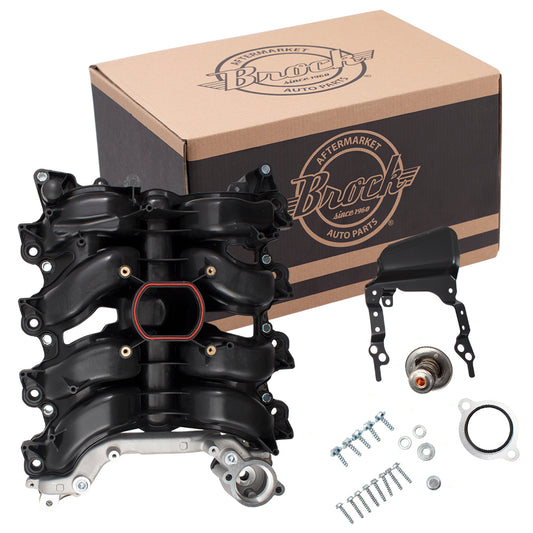 Brock Aftermarket Engine Intake Manifold w/Thermostat Upgraded Compatible with replaces F8AZ9424CA