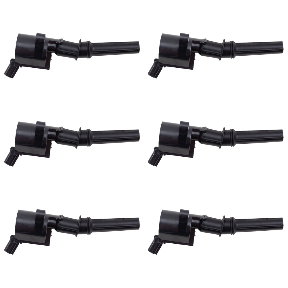 Brock Replacement Set of 6 Ignition Spark Plug Coil Compatible with 2000-2003 Ford F-150
