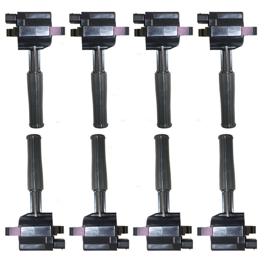 Brock Replacement 8 Piece Set Ignition Spark Plug Coils Compatible with XJ8 XJR XK8 XKR Vanden Plas 4.0L 8 cyl LNE1510AB