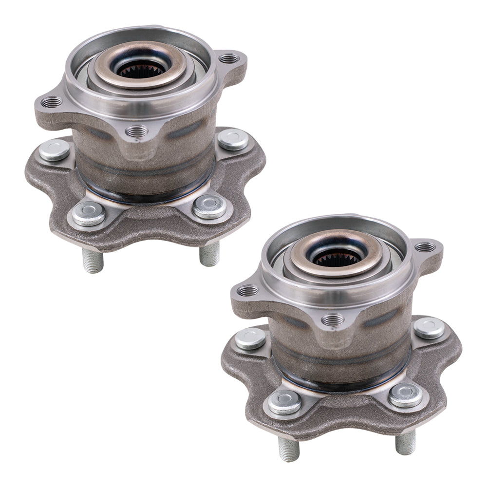 Brock Replacement Set Rear Hubs with Wheel Bearings Compatible with 2008-2013 Rogue 2014-2015 Rogue Select All-Wheel Drive